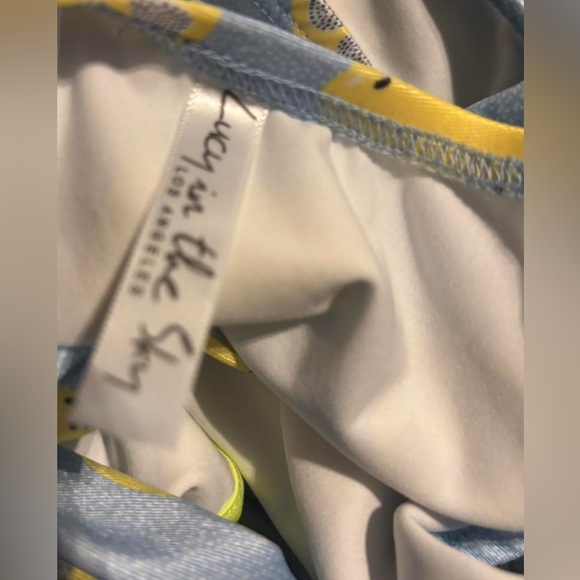 LUCY IN THE SKY one piece swimsuit in blue lemon size S NWOT - Picture 5 of 7